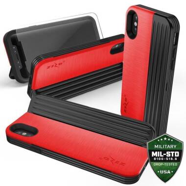 Etui do iPhone X/Xs Zizo Retro Series - czarno-czerwone