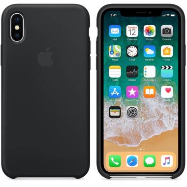 Apple Silicone Case - Silikonowe etui iPhone X (czarny)