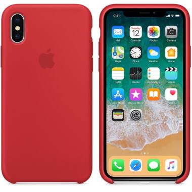Apple Silicone Case - Silikonowe etui iPhone X (czerwony) (PRODUCT)RED