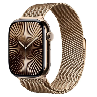 Apple Watch S10 46mm tytan w kolorze złotym z bransoletą mediolańską w kolorze złotym M/L