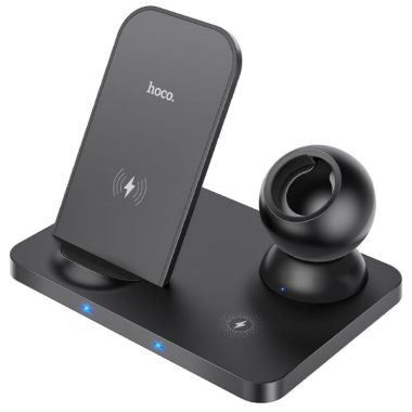 Ładowarka Indukcyjna Hoco CW33 3-in-1 Wireless Charger Black 15W
