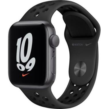 Apple Watch Nike SE 40mm aluminium w kolorze gwiezdnej szarości z paskiem sportowym w kolorze antracytu