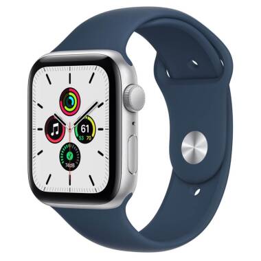 Apple Watch SE 40mm aluminium w kolorze srebrnym z paskiem sportowym w kolorze błękitnej toni