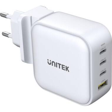 Ładowarka sieciowa Unitek GaN 3x USB-C 1x USB-A 100W - biała