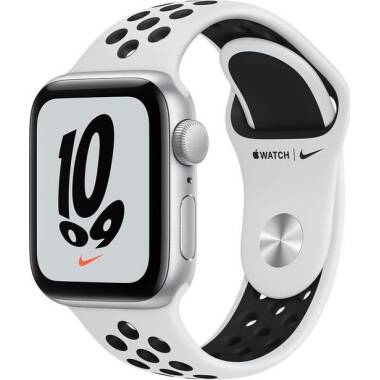 Apple Watch Nike SE 40mm aluminium w kolorze srebrnym z paskiem w kolorze czystej platyny/czarnym