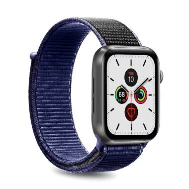 Pasek do Apple Watch 42/44/45/49 mm PURO Nylon granatowy/czarny