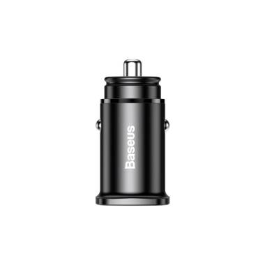 Ładowarka samochodowa USB-A QC 4.0 + USB-C PD 3.0, 30 W Baseus Square - czarna 