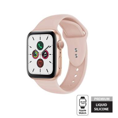 Pasek do Apple Watch 38/40/41 mm  Crong Liquid Band - piaskowy róż
