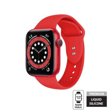 Pasek do Apple Watch 38/40 mm Crong Liquid Band - czerwony