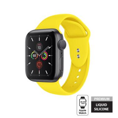 Pasek do Apple Watch 38/40/41 mm Crong Liquid Band - żółty