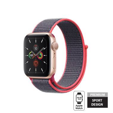 Pasek sportowy do Apple Watch 38/40 mm Crong Nylon Band - różowy