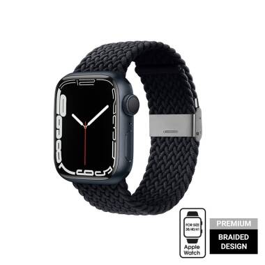 Pasek do Apple Watch 38/40/41 mm Crong Wave Band Pleciony grafitowy