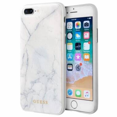 Guess Marble - Etui iPhone 8 Plus / 7 Plus biały