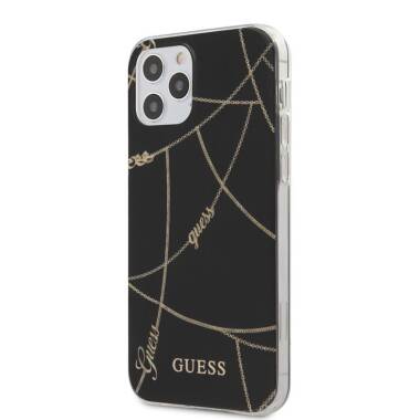Etui do iPhone 12 / 12 Pro Guess Gold Chain - czarne