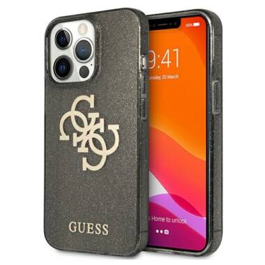 Etui do iPhone 13 Pro Guess Glitter 4G Big Logo - czarny