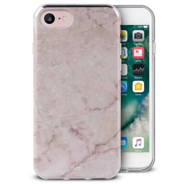 Etui do iPhone 6/6s/7/8/SE 2020 PURO Marble Cover - różowe 