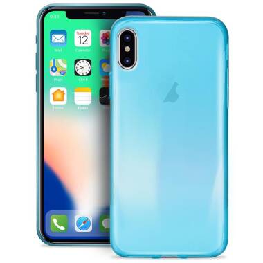 PURO 0.3 Nude - Etui iPhone X (Fluo Blue)