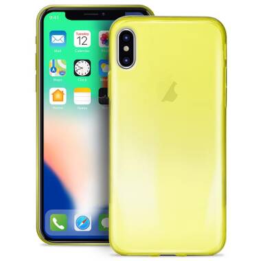 PURO 0.3 Nude - Etui iPhone X (Fluo Yellow)