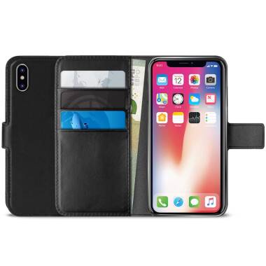 Etui do iPhone XR z kieszeniami na karty PURO Booklet Wallet Case - czarne