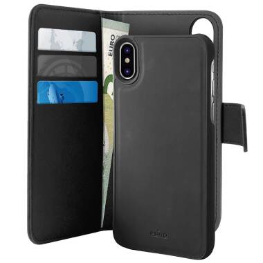 Etui do iPhone X / Xs PURO Wallet Detachable - czarne 