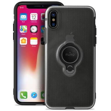 Etui do iPhone X PURO Magnet Ring Cover - czarne 