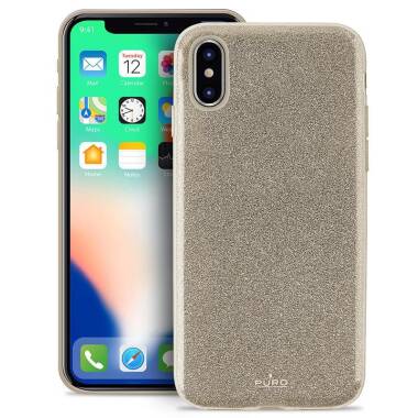 Etui do iPhone X PURO Glitter Shine Cover - złote