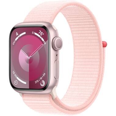 Apple Watch S9 41mm aluminium w kolorze różowym z opaską sportową w kolorze jasnoróżowym