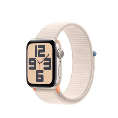 Apple Watch SE2 40mm aluminium w kolorze księżycowej poświaty z opaską sportową w kolorze księżycowej poświaty