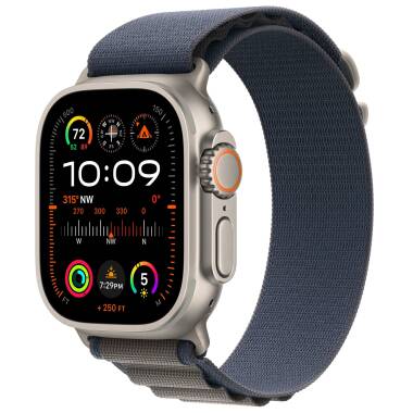 Apple Watch Ultra 2 49mm + Cellular tytan z opaską Alpine w kolorze niebieskim - Small