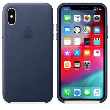 Etui do iPhone X/XS Apple skórzane w kolorze nocnego błękitu