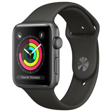 Apple Watch S3 38mm Gwiezdna Szarość z paskiem w kolorze czarnym