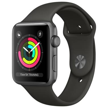 Apple Watch S3 42mm Gwiezdna Szarość z paskiem w kolorze czarnym