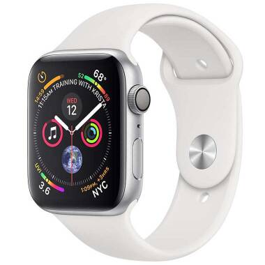 Apple Watch S4 40mm Srebrny z paskiem w kolorze w białym