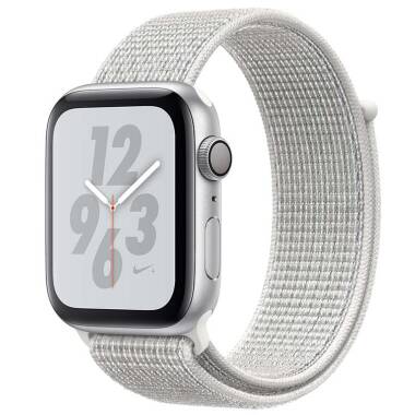 Apple Watch S4 Nike+ 44mm Srebrny z opaską w kolorze śnieżnobiałym