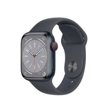 Apple Watch Series 8 + Cellular 45mm aluminium w kolorze północy z paskiem sportowym w kolorze północy