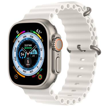 Apple Watch Ultra 49mm + Cellular tytan z paskiem Ocean w kolorze białym 
