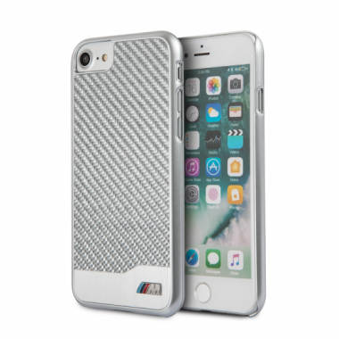 Etui do iPhone 7/8/SE 2020 BMW Real Carbon Fiber - srebrne