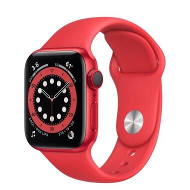 Apple Watch S6 40mm GPS + Cellular Czerwony z paskiem w kolorze czerwonym