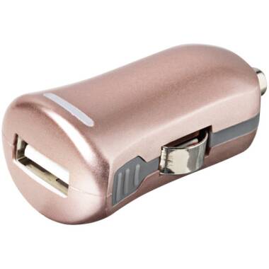 Ładowarka samochodowa eStuff 1A 5V rose
