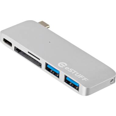 Przejściówka eSTUFF USB - C HUB Srebrna