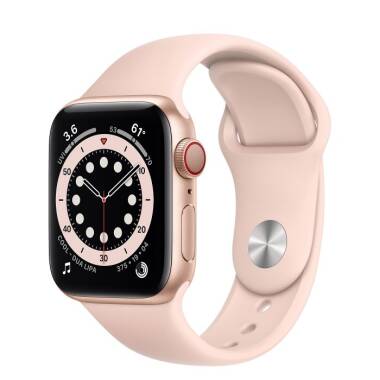 Apple Watch S6 44mm GPS + Cellular Złoty z paskiem w kolorze piaskowego różu