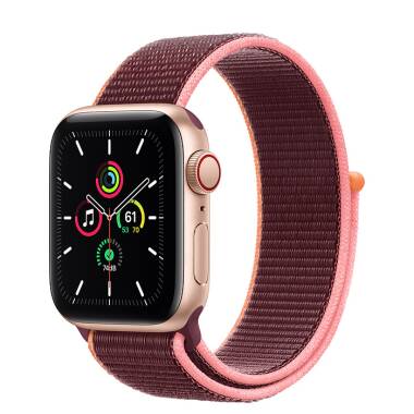 Apple Watch SE 40mm GPS + Cellular Złoty z opaską w kolorze śliwkowym