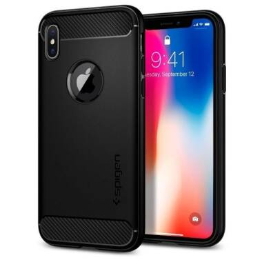 Etui iPhone X SPIGEN SGP Rugged Armor Black