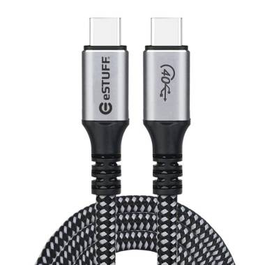 Kabel eSTUFF USB4 C - C 40Gbps 1.2m - Szary