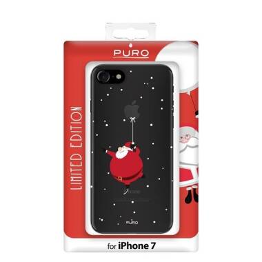 Etui do iPhone 7/8/SE 2020 PURO Ultra Slim 0.3 Cover Santa - czarne