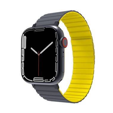 Pasek do Apple Watch 42/44/45/49 mm JCPAL FlexForm Szary/Żółty L