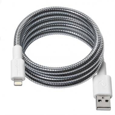 Kabel Lightning Fuse Chicken Titan 1m stalowy - srebrny 
