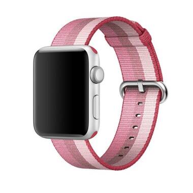 Pasek do Apple Watch 42/44mm z plecionego nylonu Apple - malinowy