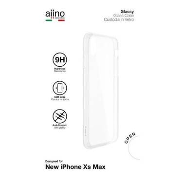Etui do iPhone Xs Max Aiino Premium ze szklanym tyłem  przezroczyste 