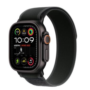 Apple Watch Ultra 2 49mm + Cellular tytan czarny z opaską Trail w kolorze czarnym - M/L 